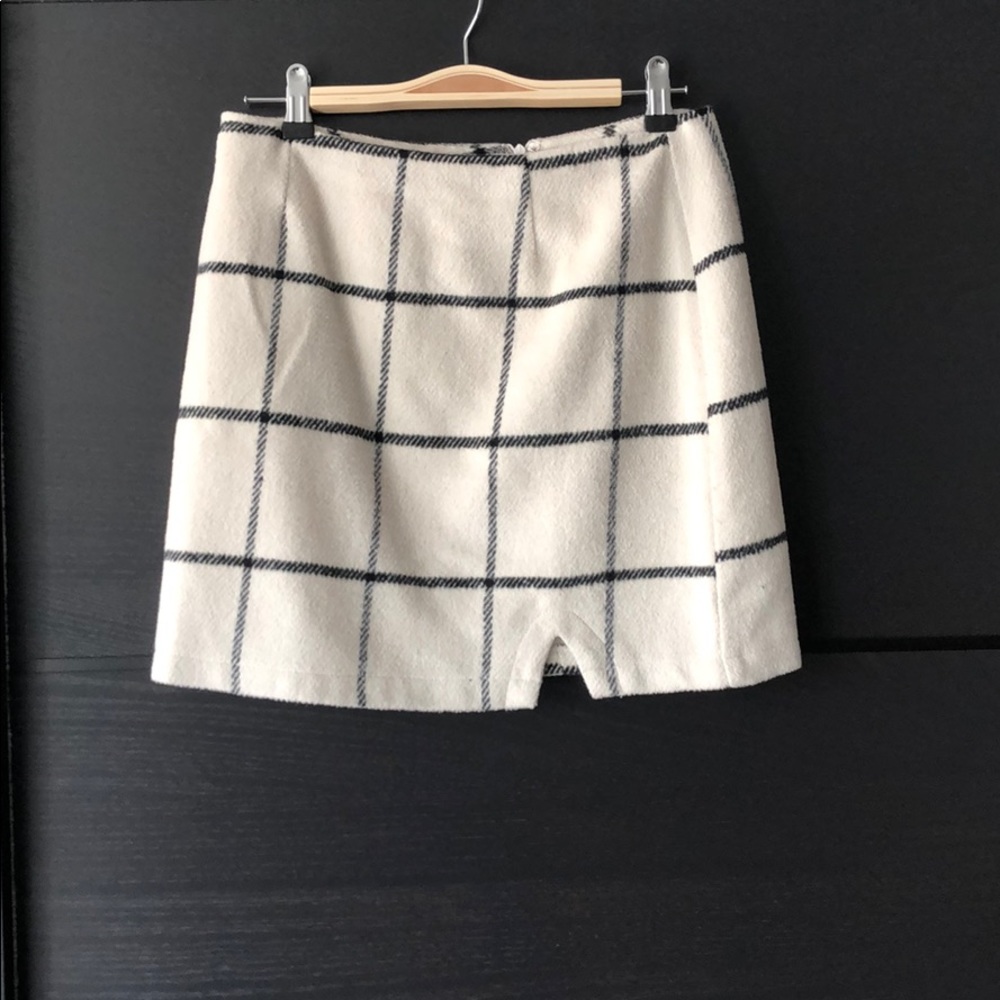 Lulus Flannel Mini Skirt | White Plaid